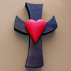 Wooden Cross with Heart